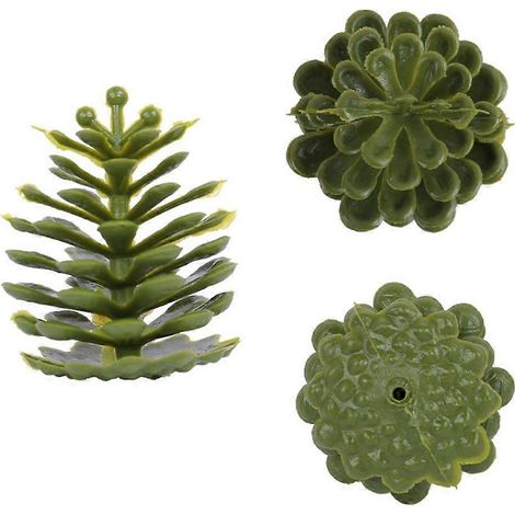 Ensemble de 30 pignons de pin verts décoratifs en plastique pour Noël