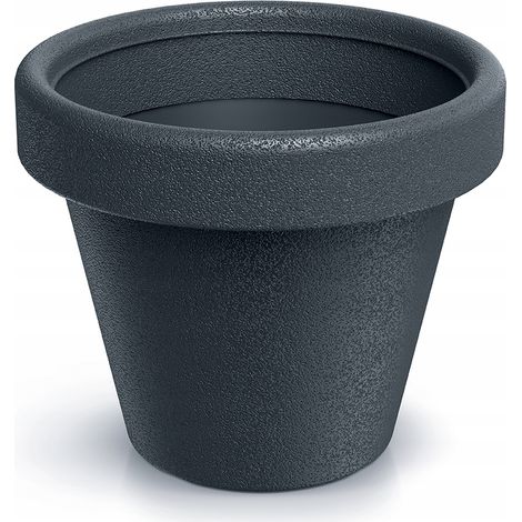 Vaso da fiori in plastica con coperchio rotondo, grigio antracite, 39 cm Origina
