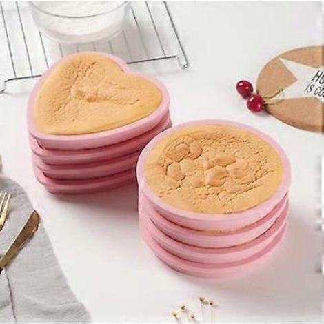 Ensemble de 6 moules à gâteaux en silicone antiadhésif, forme cœur, réutilisable, flexible, facile à nettoyer, pour pâtisseries et desserts pour pâtissiers amateurs