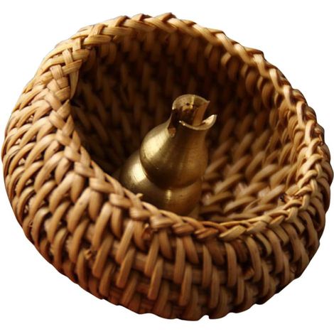 Porte-Parfum en Rotin Tissé Fait Main Plateau pour Brûleur de Parfum, Réduit Les Mauvaises Odeurs et Retient Les Cendres, pour Décorer Votre Bureau (1/5)