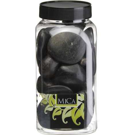 Mica Decorations Dekorative Steine schwarz groß 650 ml 1 kg Steine