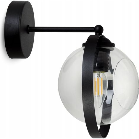Moderne Wandleuchte mit Glasschirm und Ring (1/5)