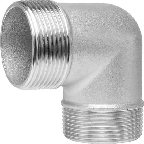 Raccords coude à 90 degrés en acier inoxydable 304, raccords de tuyau fileté mâle BSP G1/2 et 1 pouce pour les tuyaux d'eau et les connexions de tuyaux d'air industriels (1/5)