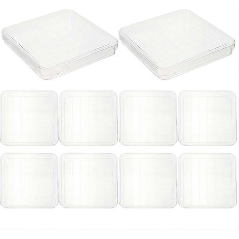 Lot de 10 boîtes de Petri transparentes pour tissus cellulaires - Accessoires pour matériel de laboratoire-13X13cm-Transparent (1/4)