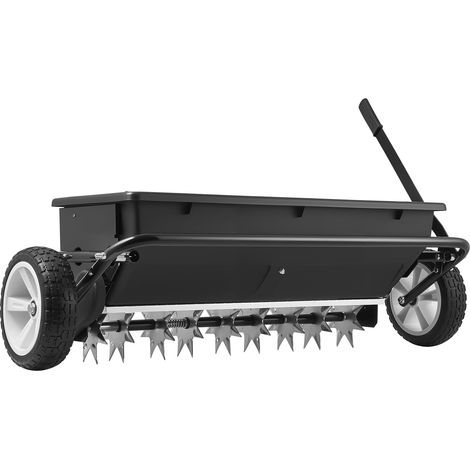 Mophorn Anhänger-Rasenlüfter mit 81 cm Arbeitsbreite, Streuwagen mit Universalkupplung, Gartensämaschine und Bodenbelüfter mit 45 kg Fassungsvermögen sowie 10-Zoll-Rädern, geeignet für ATVs und UTVs (1/5)