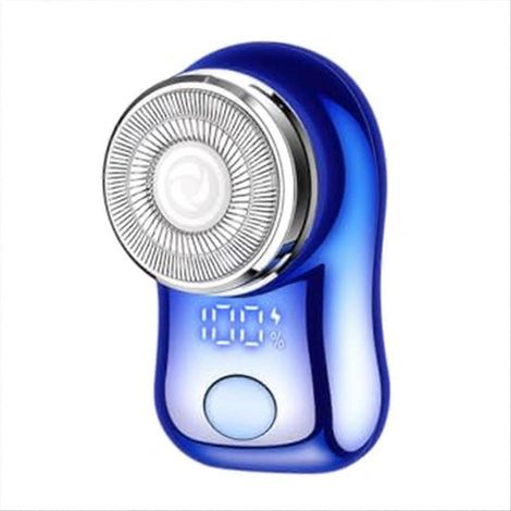 Rasoir électrique pour homme avec affichage numérique, rasoir à spirale en acier inoxydable, mini rasoir rechargeable par USB pour une utilisation sur peau sèche ou humide. (1/5)