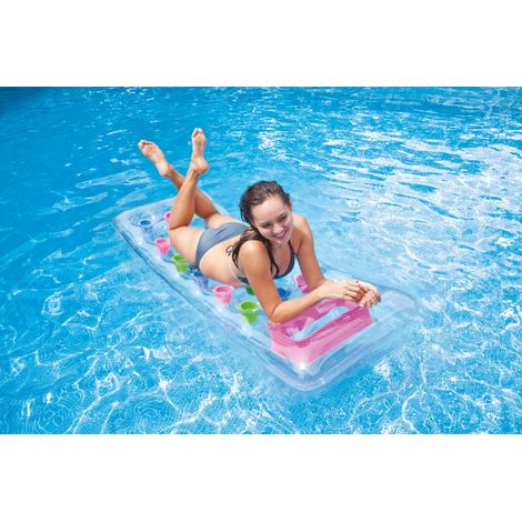 Intex MATERASSINO GONFIABILE 18 BUCHI TRASPARENTE cm. 188x71 (1/3)
