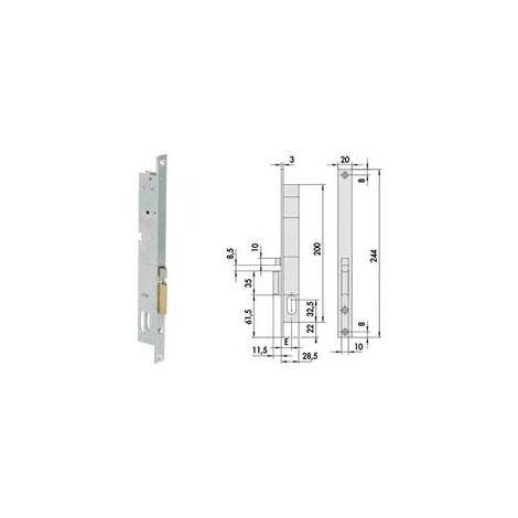 ELETTROSERRATURA DA INFILARE PER MONTANTI CON SCROCCO 14021- - mm.18 SX (114021182) - 1 pezzi CISA