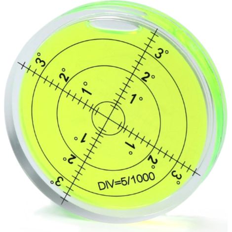 Niveau à Bulle Ronde, 60mm Bullseye Niveau à Bulle Circulaire Niveau Horizontal de Précision avec Échelle, Mini Niveaux Rond de Poche pour Camping Car, Caravanes, Trépied, Phonographe (1/5)