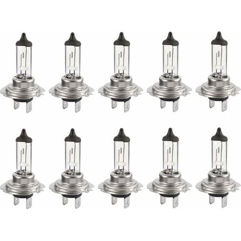 Lot de 10 Ampoules Halogènes LED 12V H7 55W - Longue Durée, Blanc, Feux de Croisement pour Voiture (1/5)