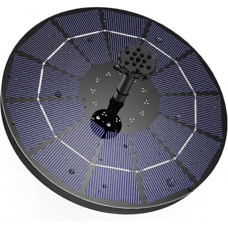 Fontaine Solaire Extrieur Flottante 3.5W, Pompe Bassin Solaire avec Batterie et 6 Buses, pour Bain d'oiseaux Aquarium Jardin Fontaine (1/5)