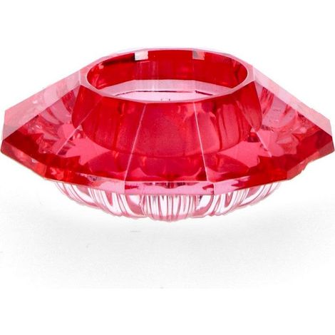 Bizzotto Porta Tealight 1P Eldrid H 3,3 Cm D 9 Cm Vetro Rosso