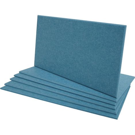 6er-Set Akustikwandpaneel HHG-576, Wandpaneele Akustikplatten, schalldämmend 1qm Fläche 60x30cm blau