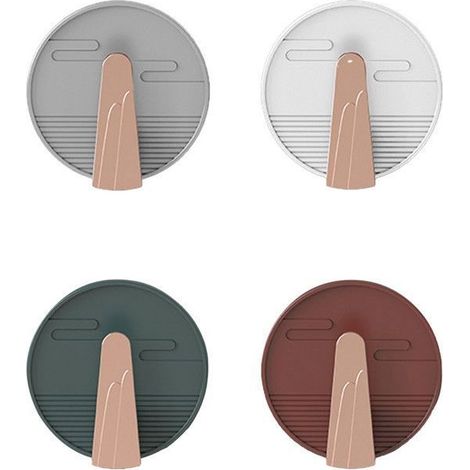 Lot de 4 crochets muraux sans clou – patères adhésives pour serviettes, facile à coller, support mural pour maison/salle de bain (1/5)