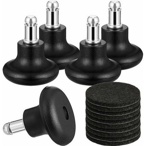 Roues de Cloche Chaise Bureau Remplacement Roues Pivotantes Chaise aux Roulettes Fixes, 2 Pouces Tabouret Haut Profil Cloche Glisse avec Coussins Feutre Auto-Adhésifs Séparés, 5 Pièces-LIAIKI (1/5)