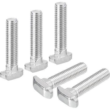 Boulons En T-Slot Acier Inox 304 M8 x 40mm Argent 10Pcs (1/5)