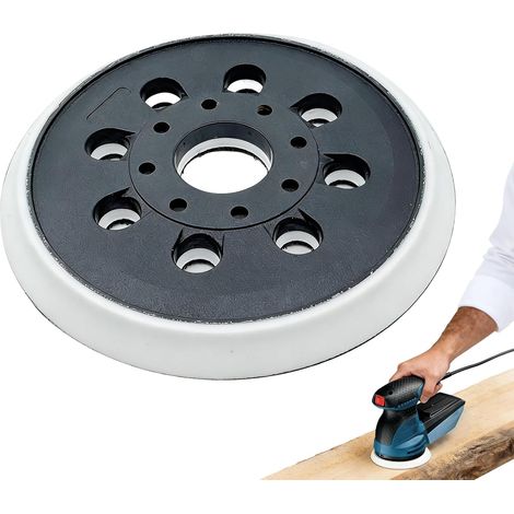 FLITI 125mm Sanding Pad for Bosch GEX 125-1 AE, Professional 125mm Sanding Pad, 8 Hook and Loop Holes, Compatible with Bosch PEX 300 AE and PEX 400 AE Random Orbital Sander (1/4)