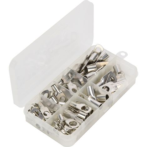Packung mit 60 verzinnten Kupfer-Kabelschuhen, elektrischen Ringen, Sortiment an Crimp-Kabelschuhen SC6-SC25 (1/5)