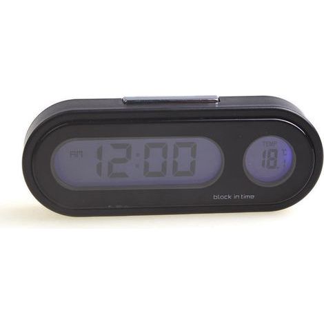 Horloge de voiture lumineuse électronique avec affichage de température pour tableau de bord automobile (1/5)