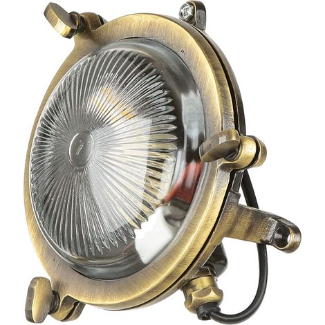 Außenleuchte Wand Messing Glas G9 IP44 Wandlampe Haus Garten