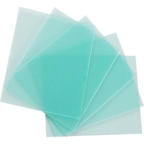 Lot de 10 Verres de Casque de Soudure, 115 x 90 mm, en Plastique résistant aux Hautes températures, Verre de Rechange pour soudage de la Feuille de Protection extérieure ou intérieure de la Housse