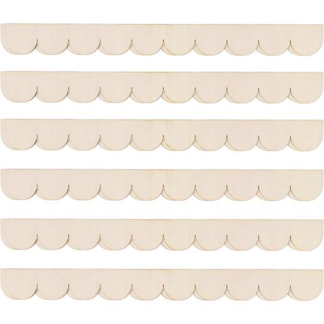 12 Pièces 40cm de Garniture Décorative en Bois Festonnée, Jolie Moulure Festonnée en Bois Brut à Faire Soi-Même pour la Décoration Murale de Fenêtre D'armoire D'étagère (1/5)