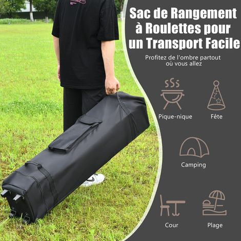 Barnum marron 4 x 4 m en acier et tissu Oxford avec double toit ventilé (1/5)