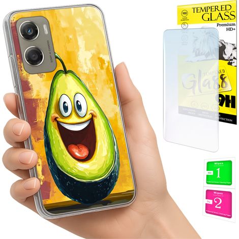 Funda para Motorola Moto G06 / G06 Power, tapa trasera color aguacate + cristal. (1/5)