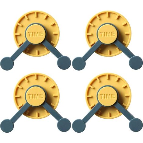 Crochet adhésif rotatif à 360° sans perforation - Cintre universel en forme de cloche - Petit crochet pour accessoires pratique et pratique pour la cuisine ou le bureau (Bleu foncé + jaune brl (1/4)
