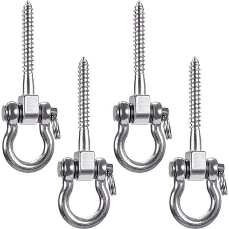 Pack 180° Heavy Duty Swing Hooks Yoga Hammock Rope for Tires Chairs Sandbag Punching Bag Porch
