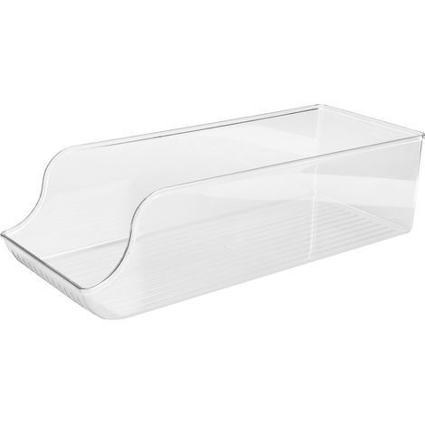 Boîte de rangement pour réfrigérateur à une seule couche pour bières et colas, boîte de rangement transparente à roulettes pour boissons, support de rangement pour canettes à usage domestique, petite  (1/5)