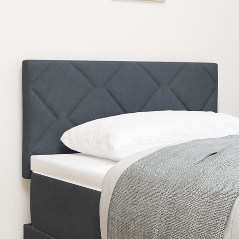 LED Headboard with LED Strip Lights Dark grey 80 cm Velvet vidaXL (1/5)