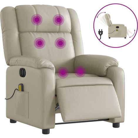 Maison Exclusive - Massagesessel Elektrisch Creme Kunstleder