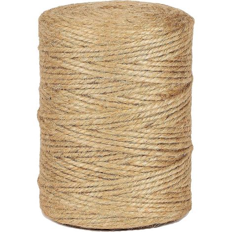 Ficelle de jute teinte naturellement 200 m, lanières cadeaux 3 mm (1/4)