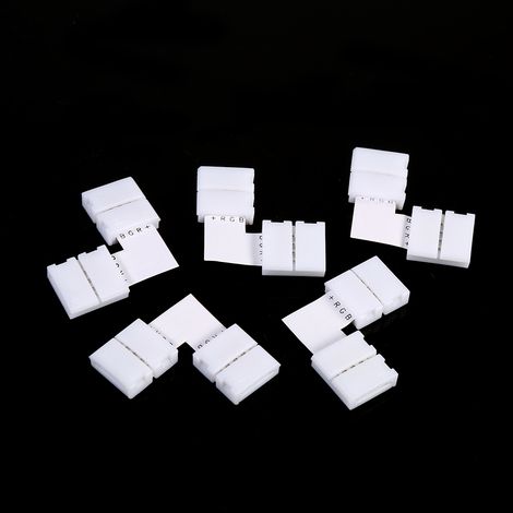 5 Pièces Connecteurs d'Angle en L 4 Broches 10mm pour Bandes LED RGB 5050, sans Soudure
