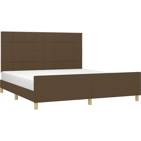 Cama sin colchón de tela marrón oscuro 180x200 cm vidaXL (1/5)