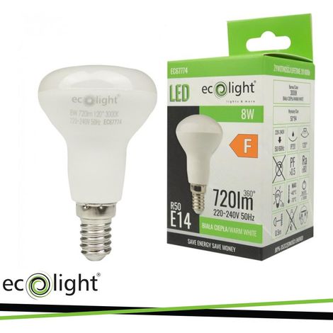 LAMPADINA R50 E14 8W 3000K 720LM                                                                         - Luce CALDA