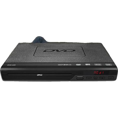 Reproductor de DVD, compatibilidad multirregión, reproducción USB, salida AV, resolución 720p, diseño compacto. (1/5)