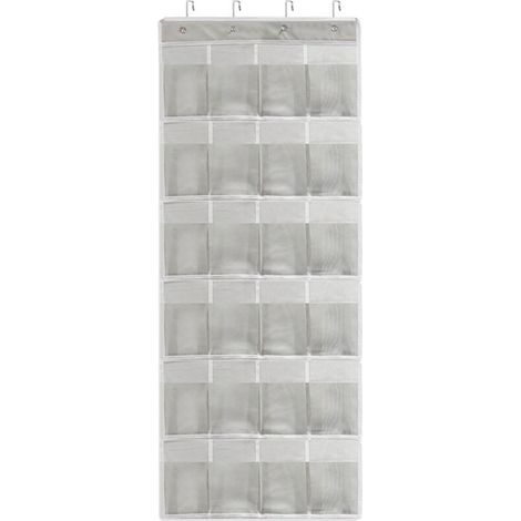 Scarpiera da appendere alla porta, borsa portaoggetti da appendere con 24 tasche, organizer multifunzionale per camera da letto e bagno.