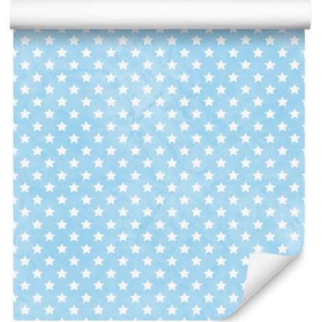 Carta da parati con stelle azzurre e celadon per soggiorno e camera da letto 50x1000 cm (1/5)