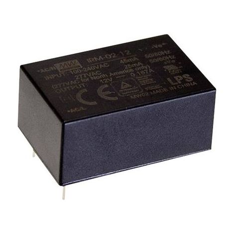 MEAN WELL IRM-02-5 ALIMENTATION CA/CC POUR CIRCUITS IMPRIMÉS 5 V/DC 400 MA 2 W