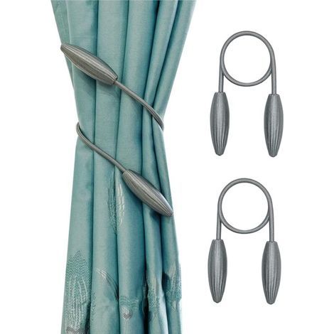 Pinzas para cortinas de salón, hogar, ventanas, 2 unidades, trenzadas (doradas) (1/4)