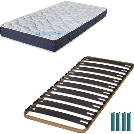 Matelas mousse + Sommier métal C310 90x190 Melior - Hauteur 20 cm - Soutien ferme (1/5)