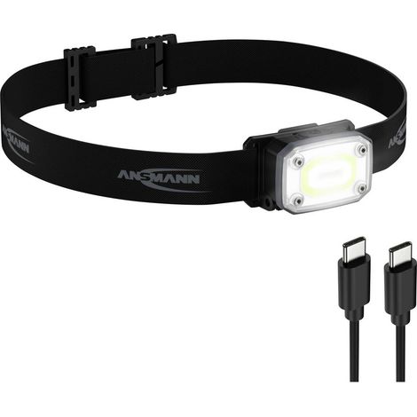 ANSMANN HD350R Lampe frontale + clip 2en1 COB et LED spot (1/4)