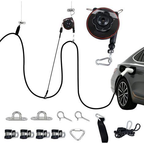 Support pour câble de charge, enrouleur de câble automatique, rangement automatique, montage mural, gain de place, protection de câble, pour câble de charge de type 2 et type 1, montage mural (1/5)