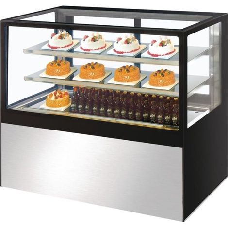 Vitrine Réfrigérée Série U 1200 mm, 485 Litres,  Inox & Verre,