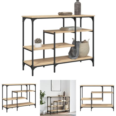 The Living Store Konsolentisch mit Ablagen Sonoma-Eiche 100x35x75 cm - Beistelltische (1/5)