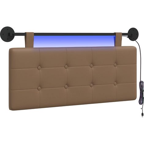 Maison Exclusive - Testiera sospesa Con luce LED Cappuccino Similpelle (1/5)