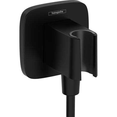 Hansgrohe Fixfit - Wandanschlussbogen mit Brausehalter, schwarz matt 26887670 (1/3)