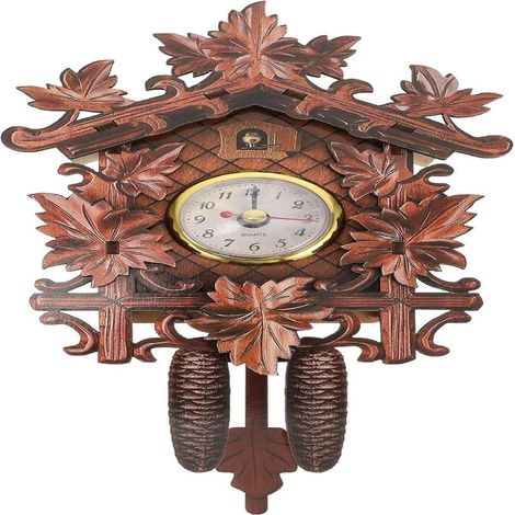 Handgefertigte Vintage-Retro-Wanduhr aus Holz mit Kuckucksfunktion zum Aufhängen in Wohnzimmer, Restaurant, Café oder Hotel schicke Dekoration